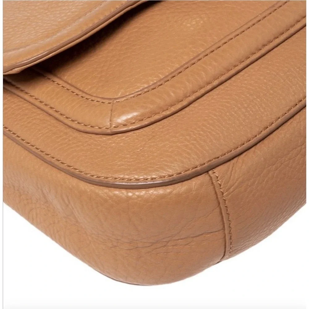 TORY BURCH Amanda British Tan Leather Crossbody Bag with Detachable Chain Strap - Picture 4 of 16